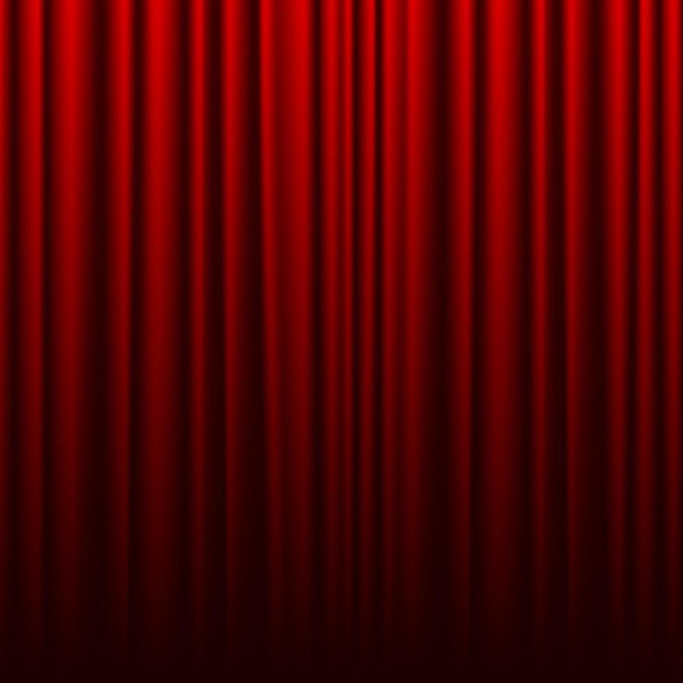 Red theater curtain. Background for banner or poster. Vector illustration