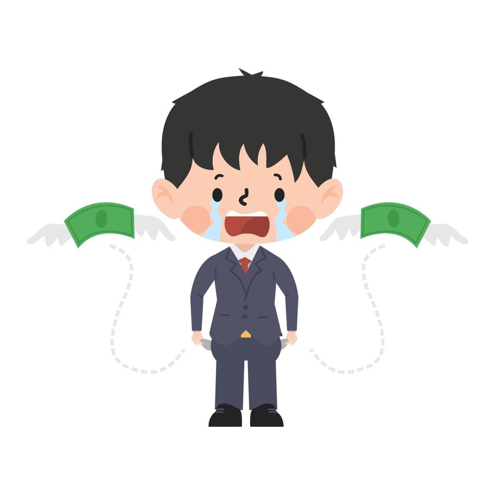 Cute kid with no money vector