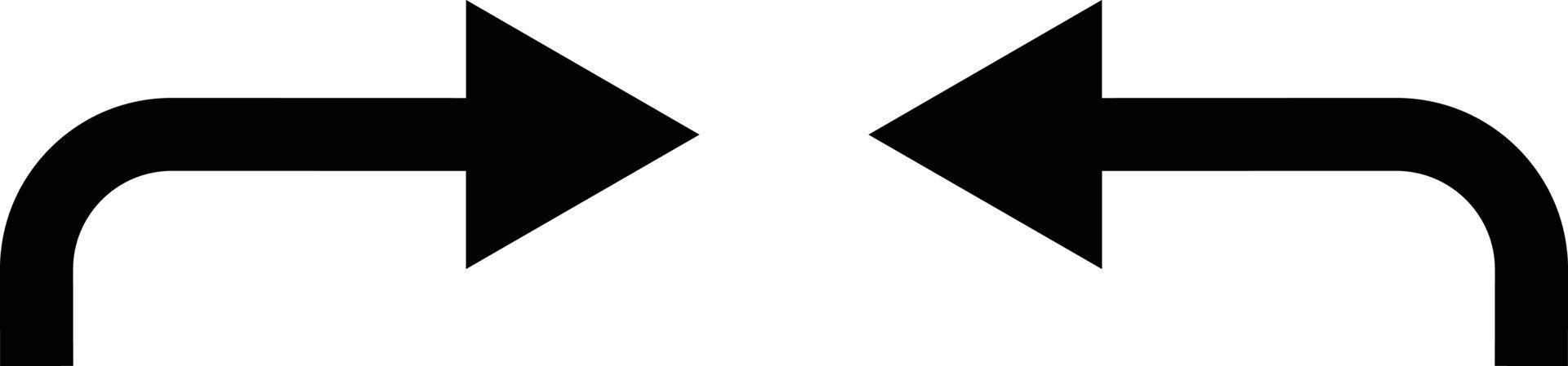 Road sign with arrow icon set, right turn and left turn vector illustration
