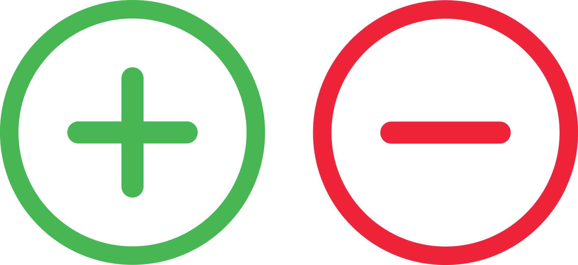green plus and red minus symbols, round vector 21891157 Vector Art at ...