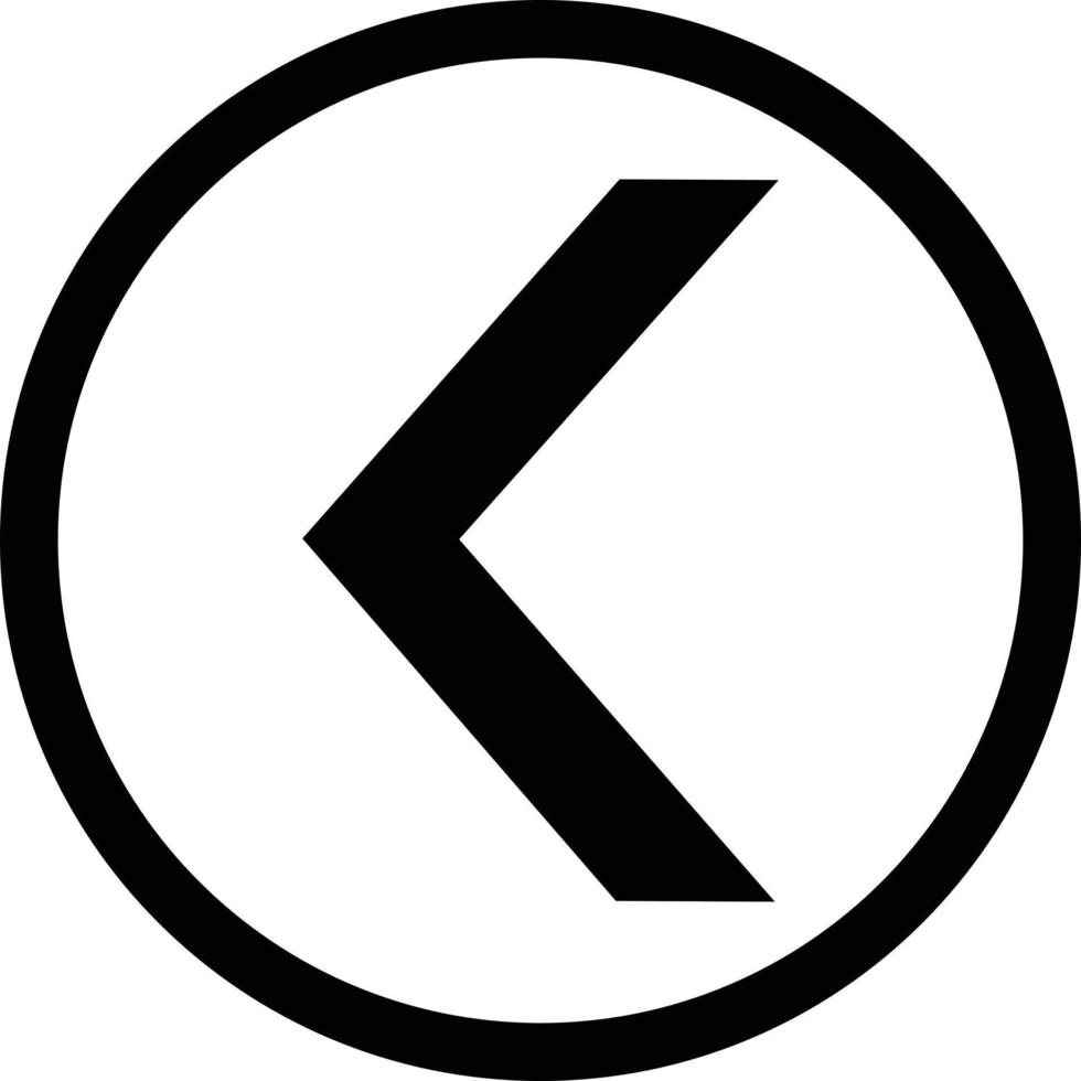Left Arrow Vector Icon in a circle . chevron left icon