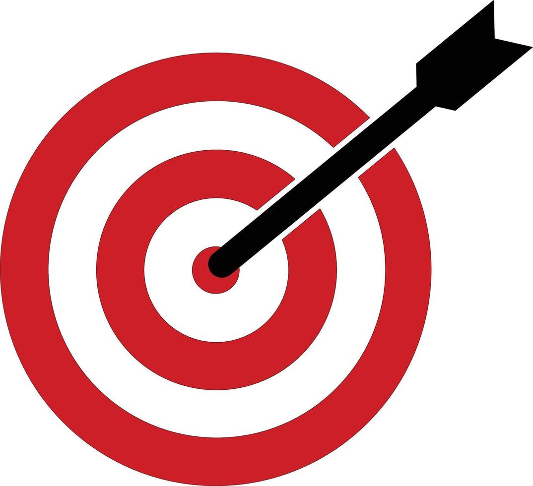 Target goal icon vector. Red aim, arrow, Idea concept, perfect hit, winner vector