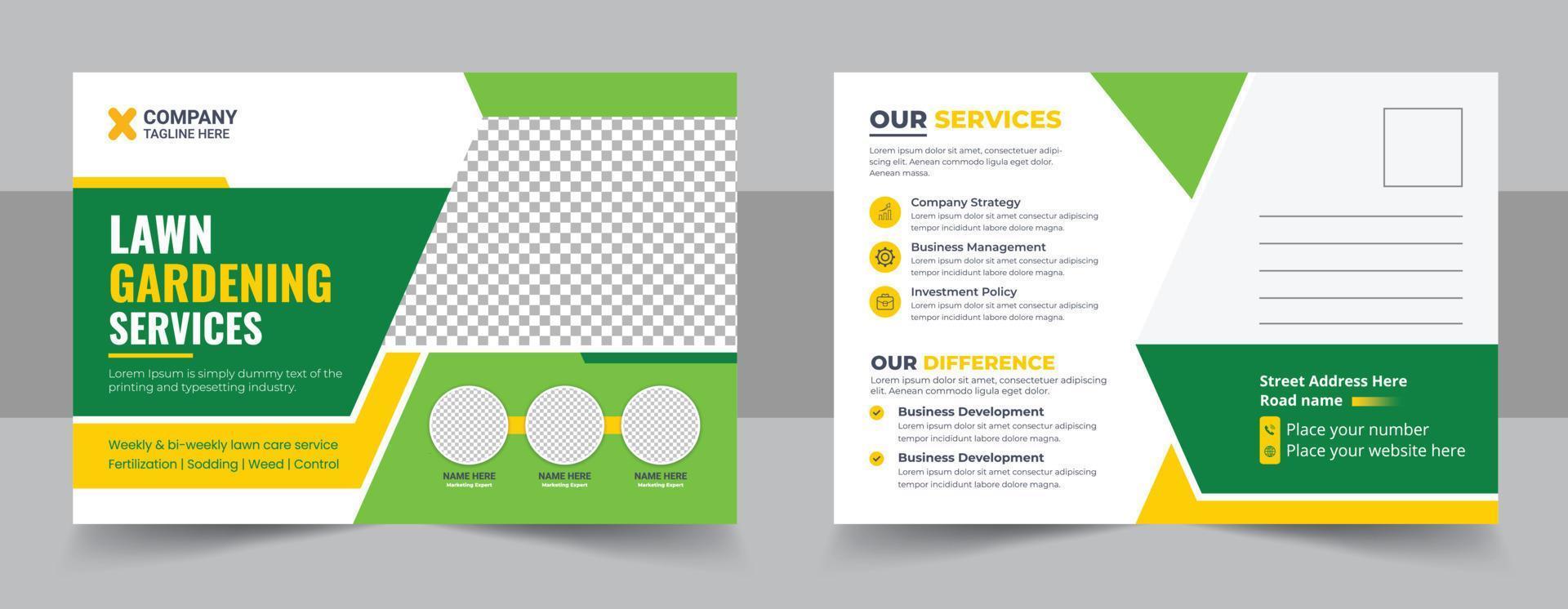 agro firm postcard template design vector