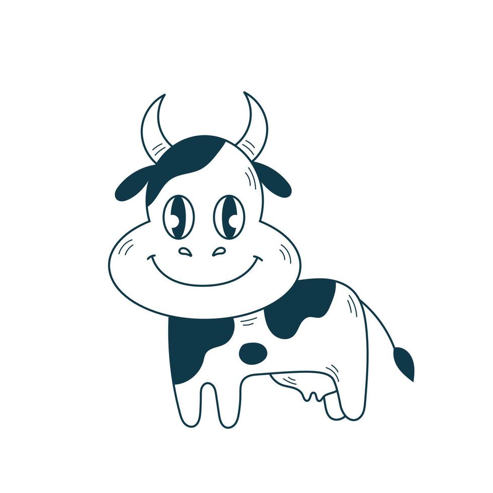 Funny Cow Face Doodle. Cute Comic Emoji Graphic by vectortatu · Creative  Fabrica