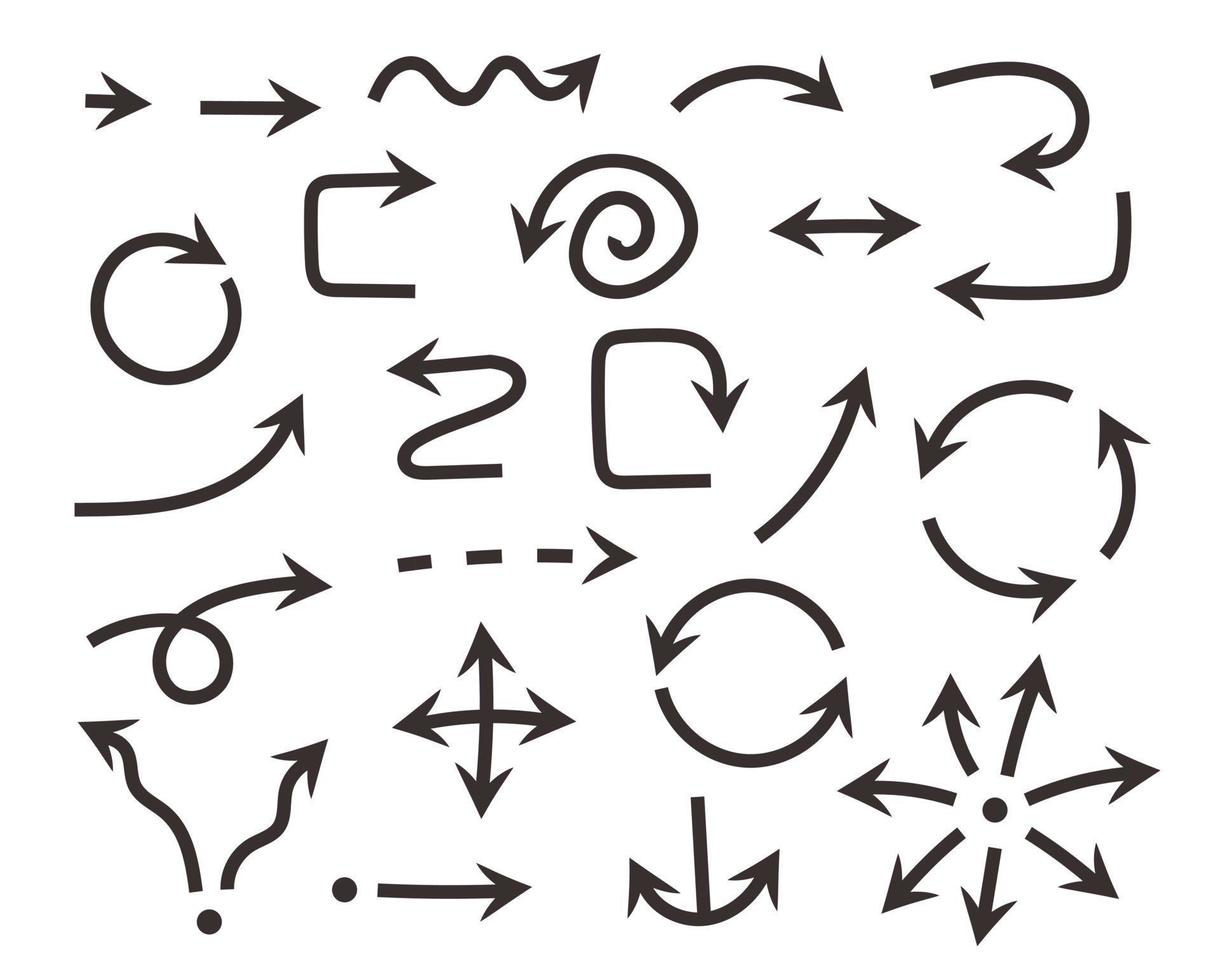 Black Arrows doodle set vector