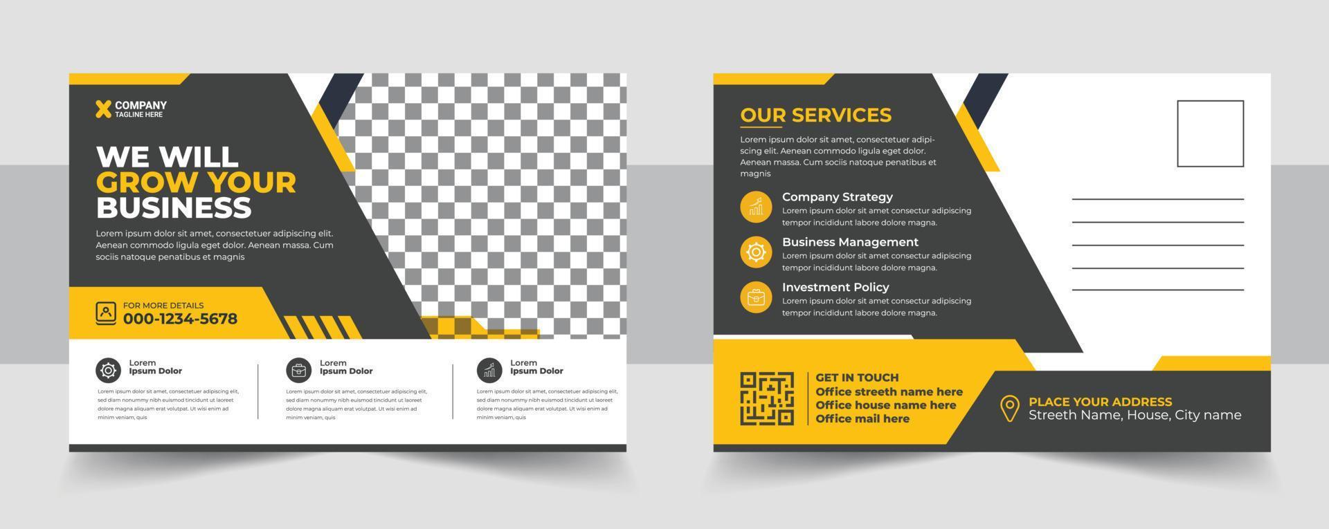 Corporate postcard template design vector