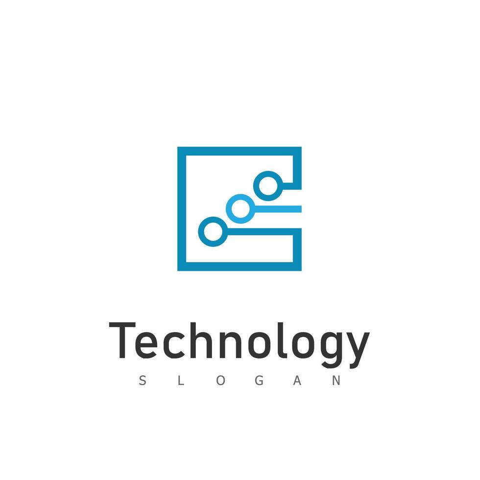 Ilustración de vector de plantilla de logotipo de tecnología