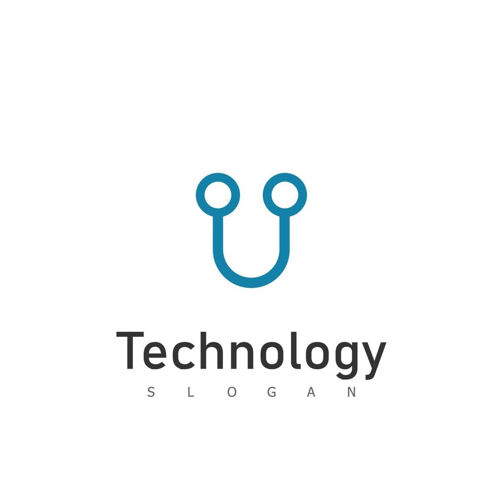 Ilustración de vector de plantilla de logotipo de tecnología