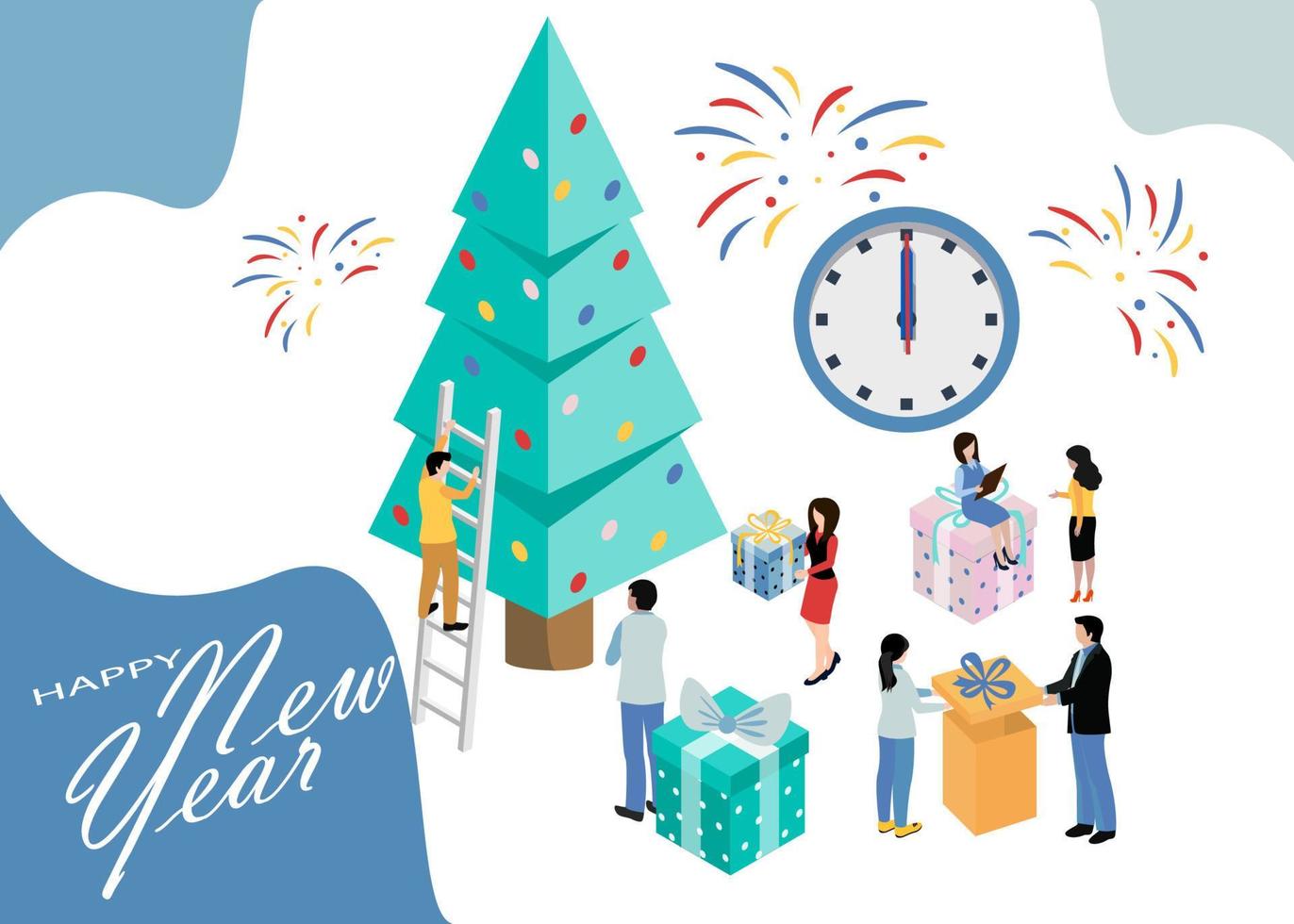 Merry Christmas and Happy New Year. Happy holidays. Vector illustration. EPS 10