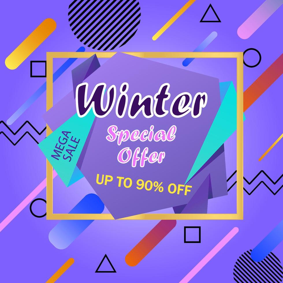 invierno venta. alegre Navidad y contento nuevo año. especial ofertas vector ilustración. eps 10