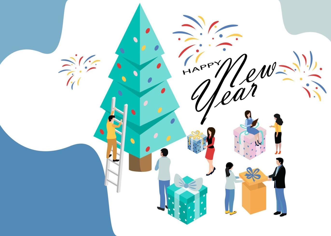 Merry Christmas and Happy New Year. Happy holidays. Vector illustration. EPS 10