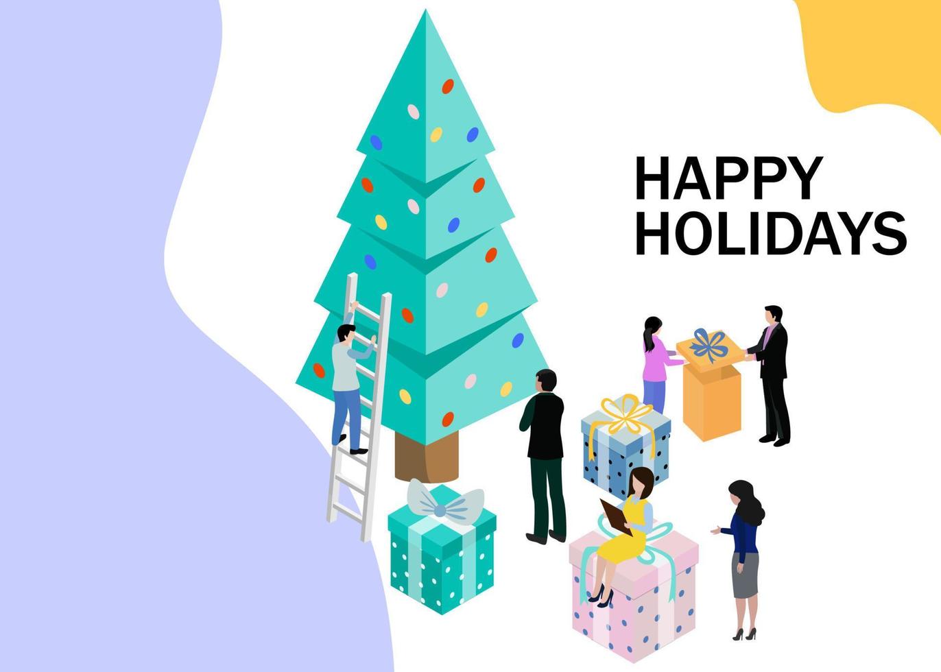 Merry Christmas and Happy New Year. Happy holidays. Vector illustration. EPS 10