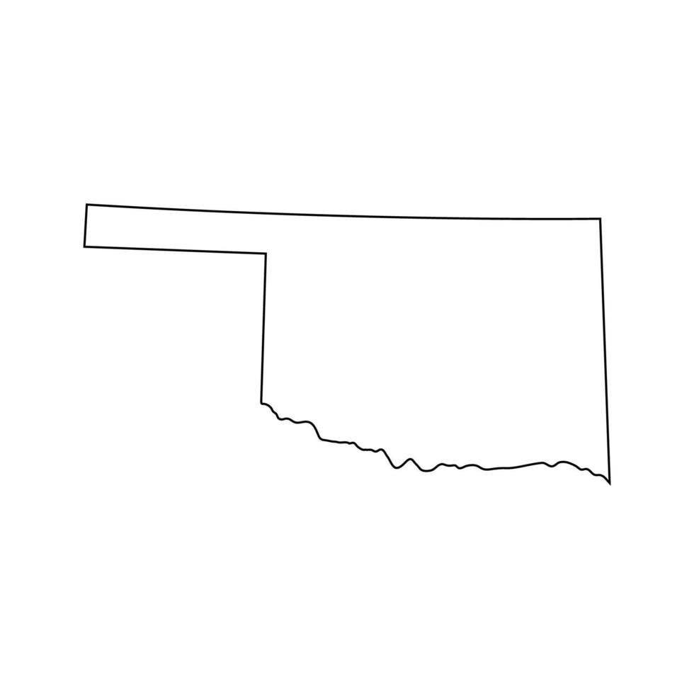 Oklahoma - U.S. state. Contour line in black color. Vector illustration. EPS 10