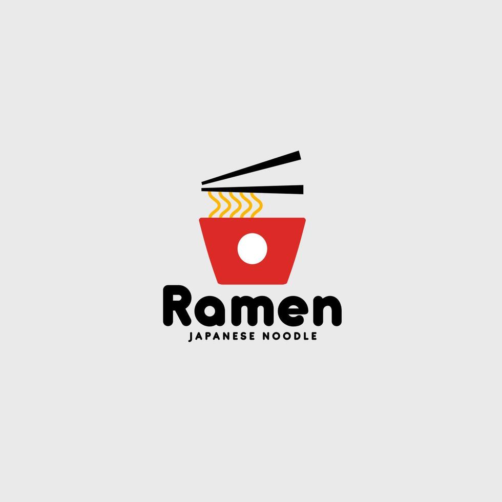 japonés ramen fideos marca logo sencillo diseño vector