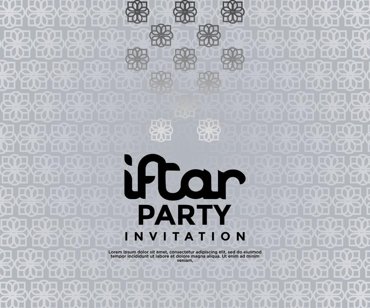 Iftar Party Ramadan Invitation poster template design with illustration vector