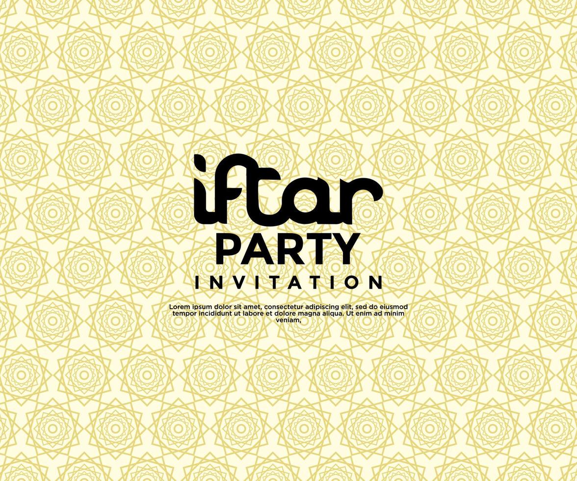 iftar fiesta Ramadán invitación póster modelo diseño con ilustración vector