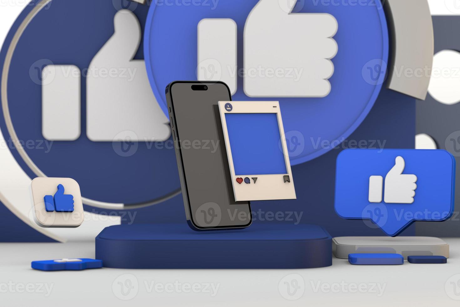 Social network concept and like icon with new Phone 14 pro photo