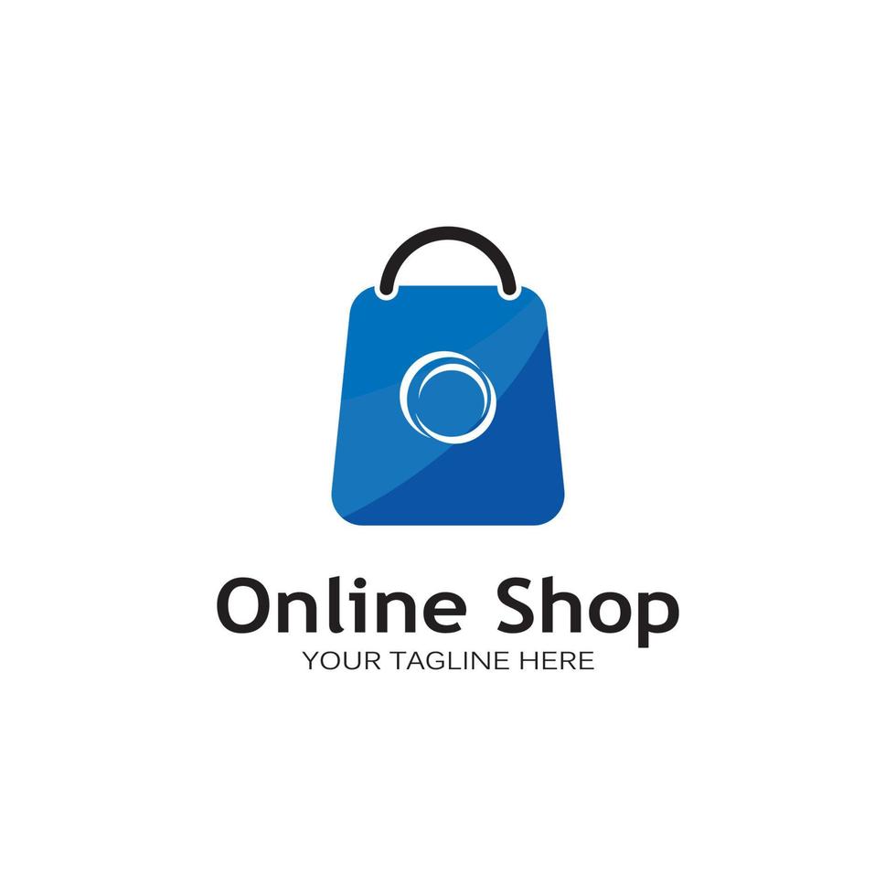 shopping bag logo vector illustration template