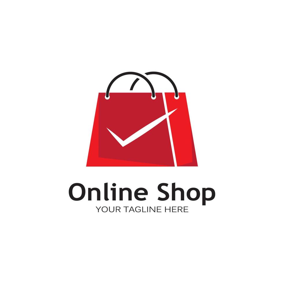 shopping bag logo vector illustration template