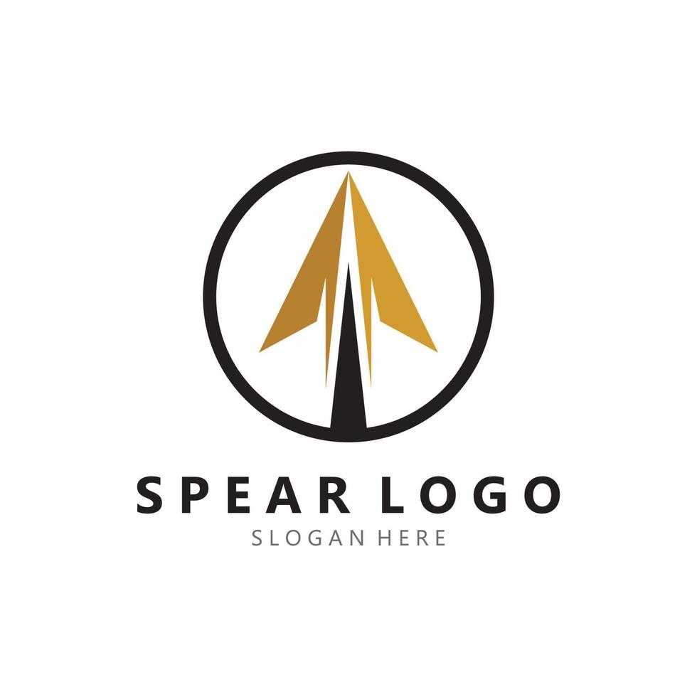 spear logo design with template vector illustration