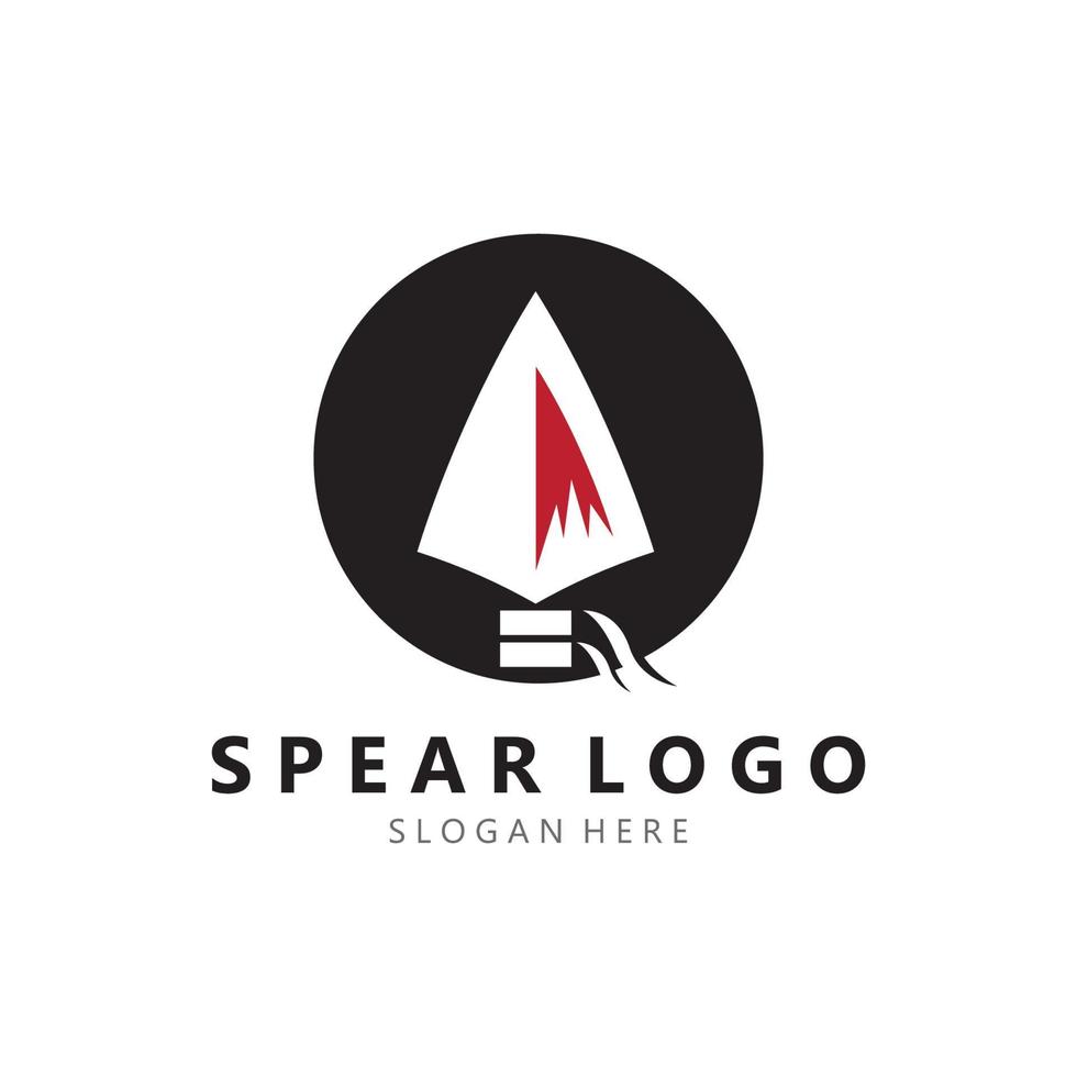 lanza logo diseño con modelo vector ilustración