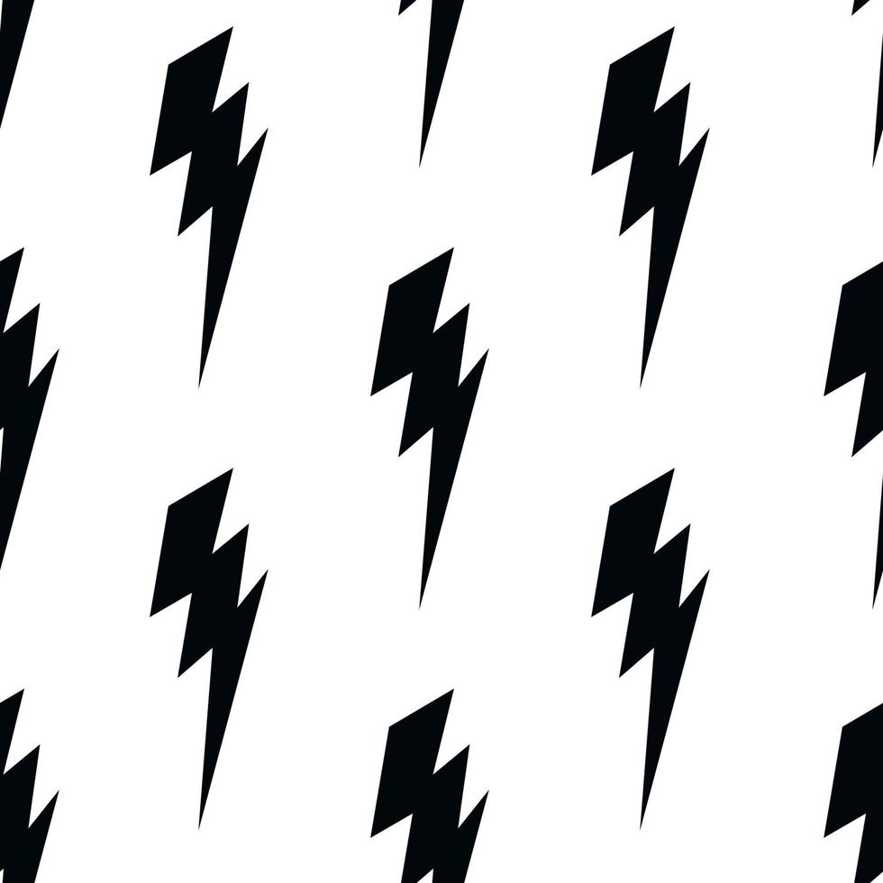 Vector flat hand drawn seamless pattern with lightning. Flat vector hippy boho illustration