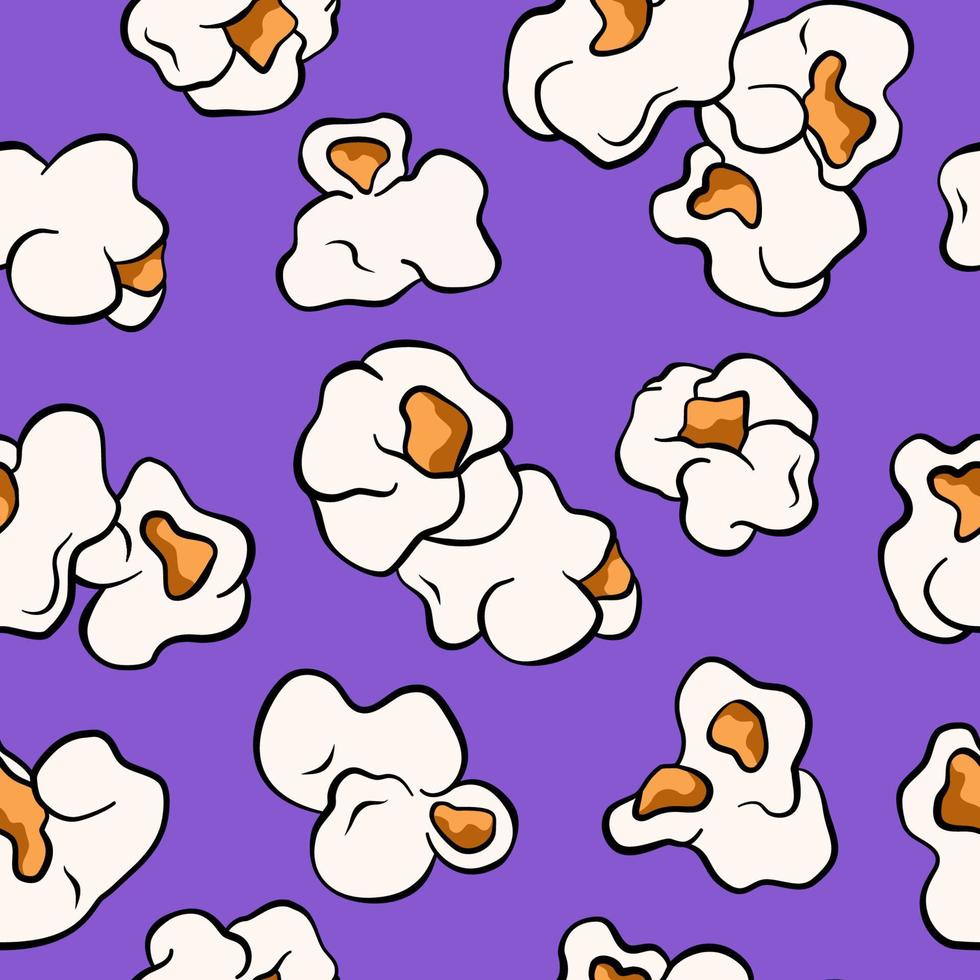 Popcorn flakes seamless pattern, comic, cartoon style illustration vector