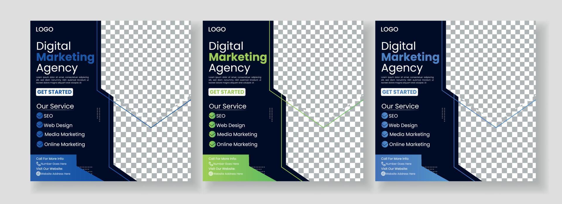 Digital business marketing social media post template. vector