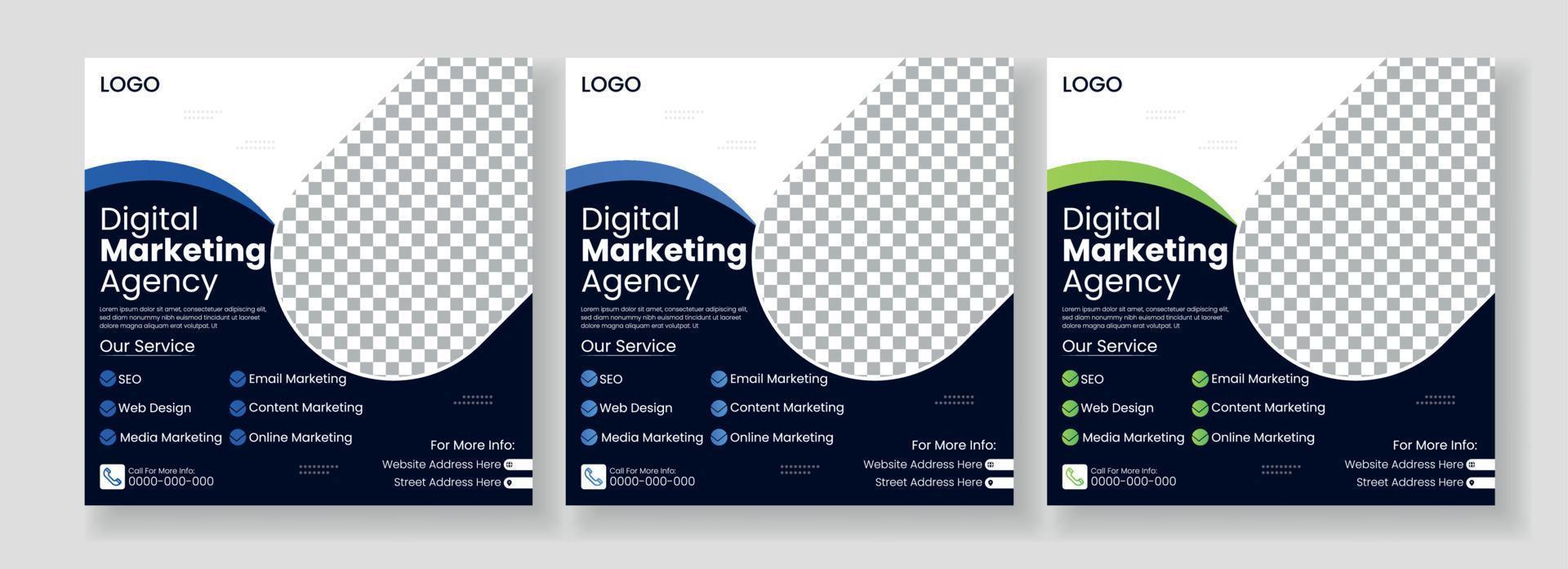 Digital business marketing social media post template. vector