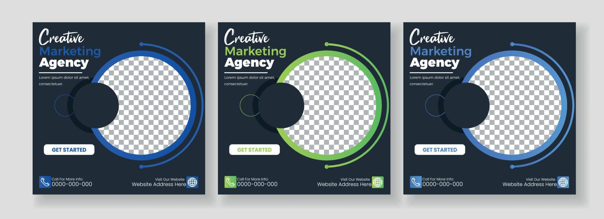 Digital business marketing social media post template. vector