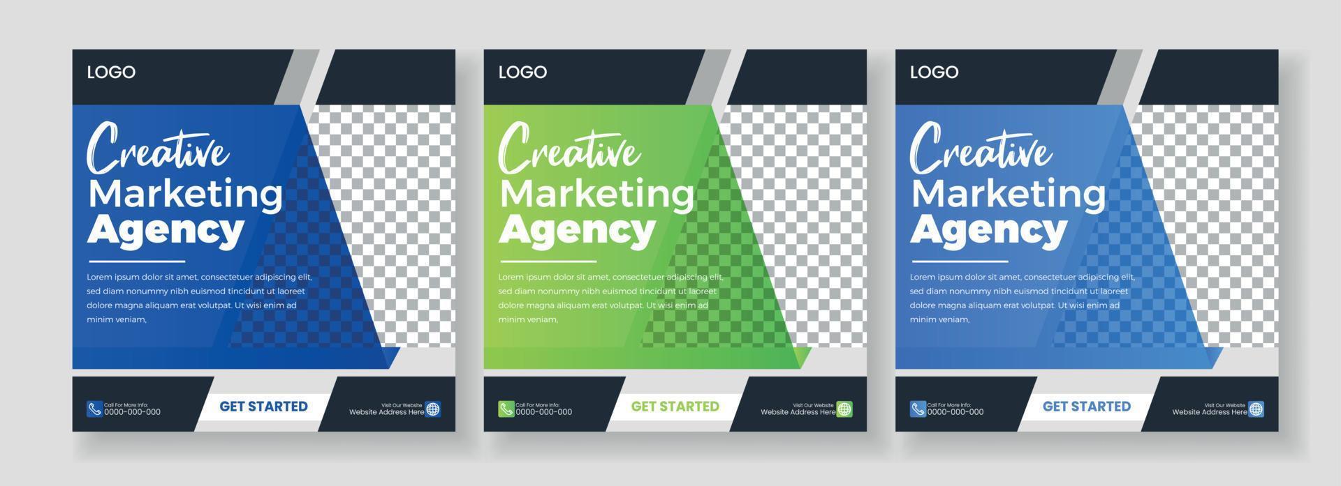 Digital business marketing social media post template. vector