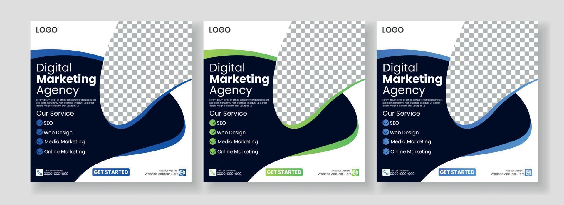 Digital business marketing social media post template. vector
