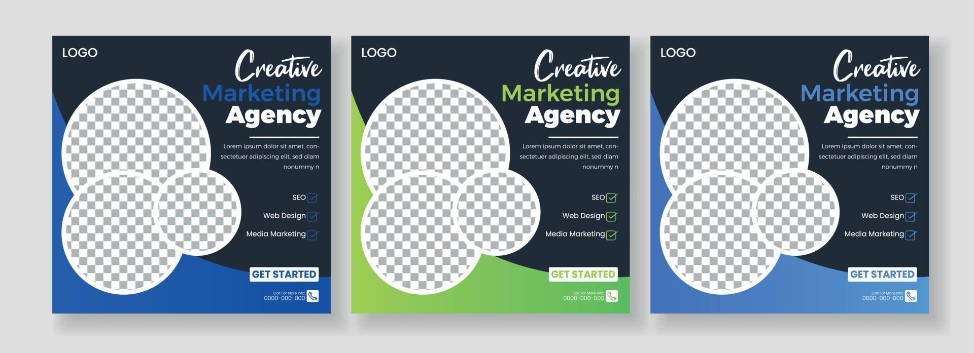 Digital business marketing social media post template. vector