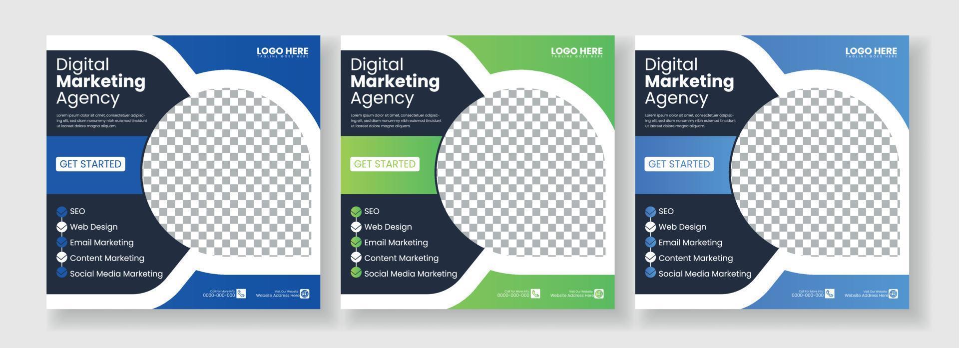 Digital business marketing social media post template. vector