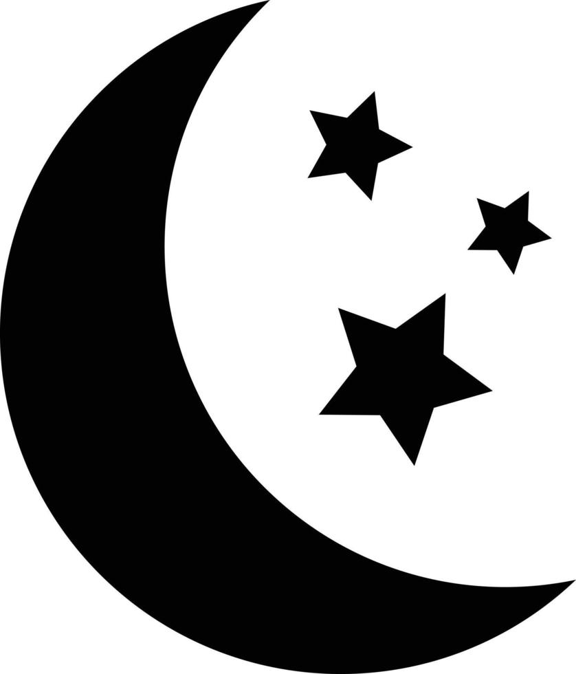 Moon and stars icon vector illustration isolated on white background.