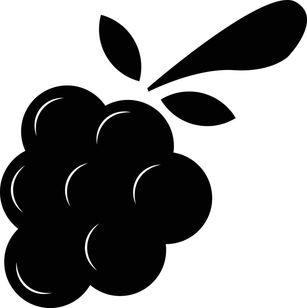 Grapes icon with leaf vector for food apps and websites . Bunch grapes symbol . Vine sign