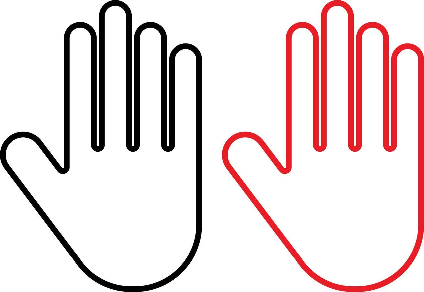 Hand icon set. hand stop vector icon . stop icon set