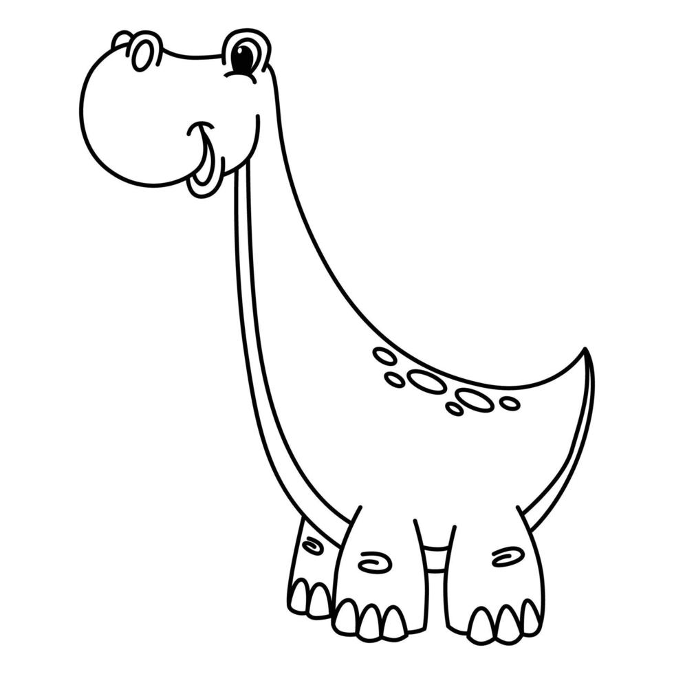 Cute dinosaur cartoon coloring page illustration vector. For kids ...