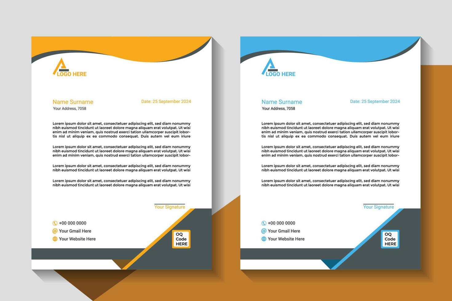Professional business letterhead design for modern template vector