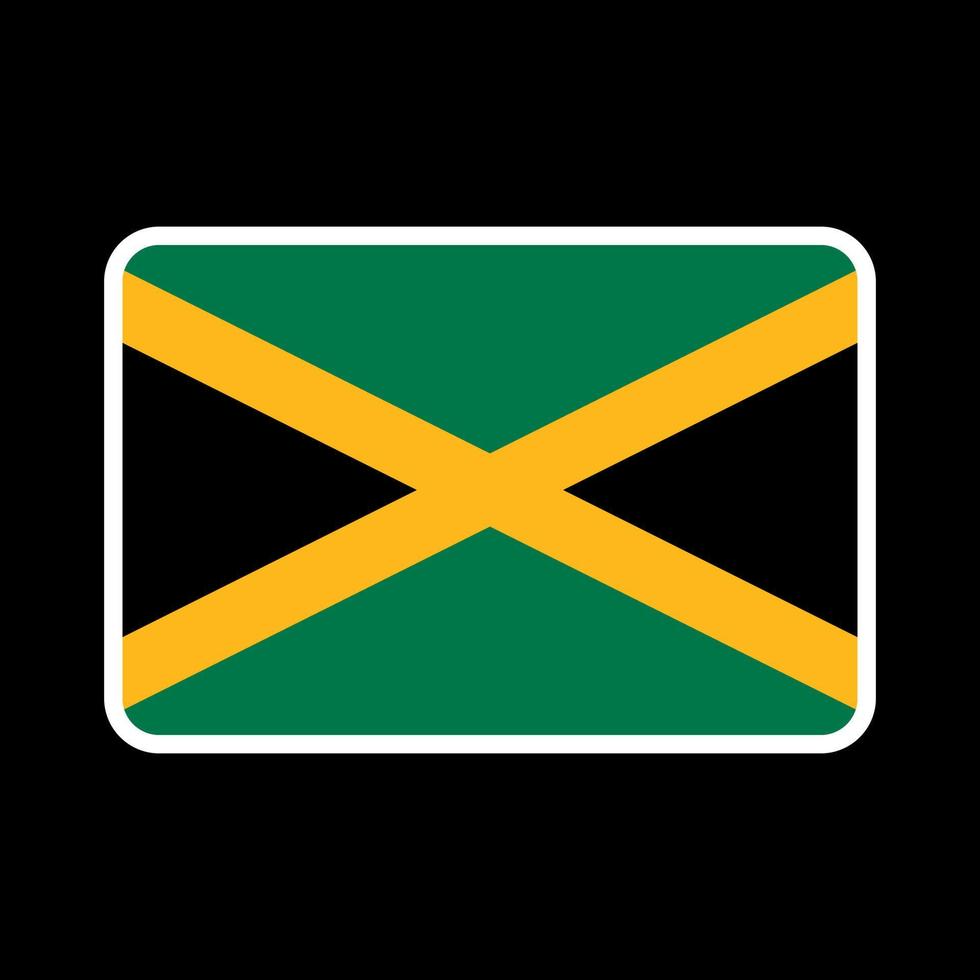 Jamaica flag, official colors and proportion. Vector illustration.
