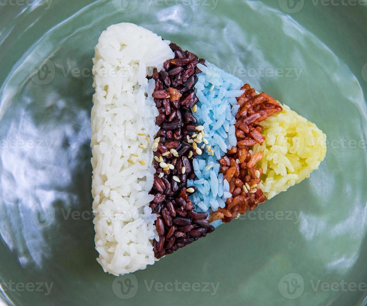 The variety colour of rice in triangle shape photo