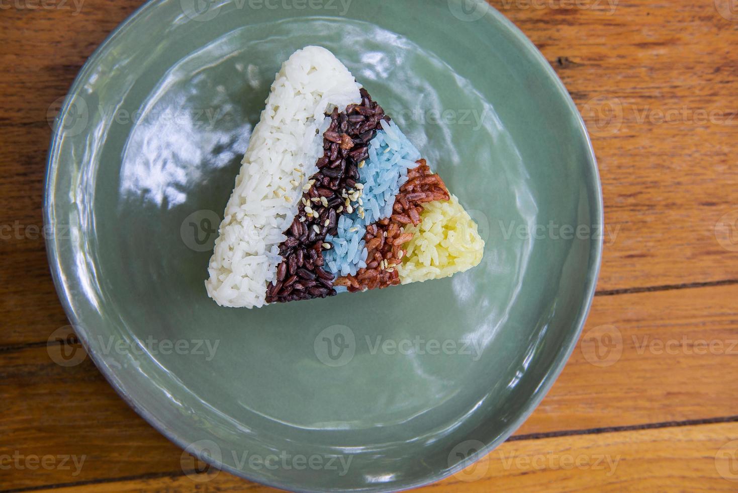 The variety colour of rice in triangle shape photo