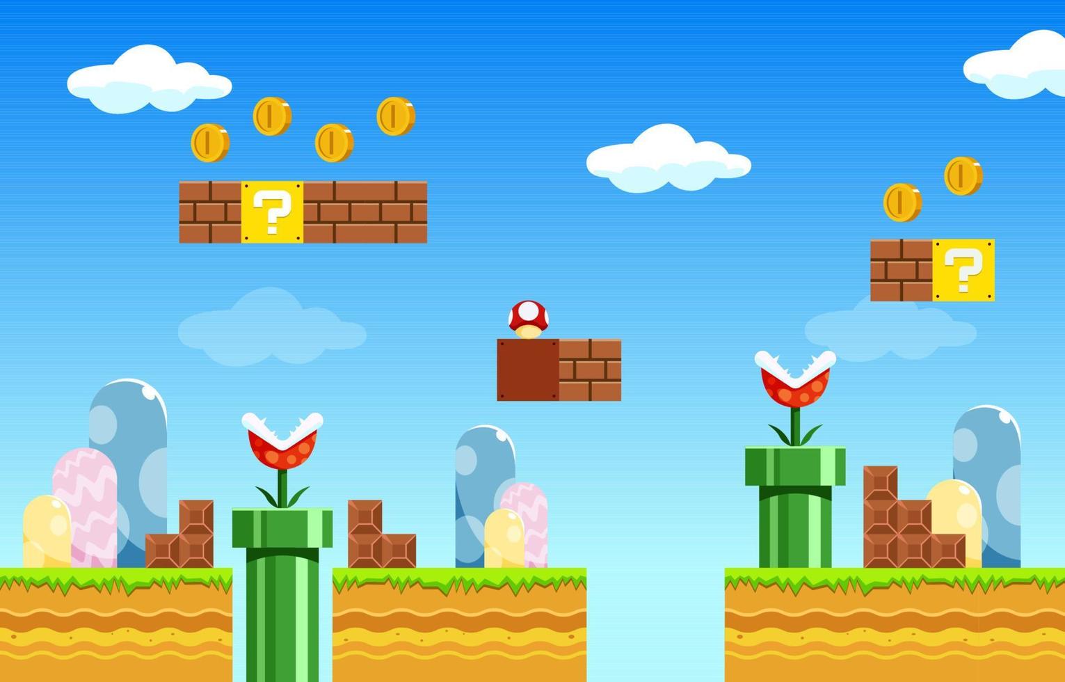 Fantasy Game Arcade Scene Background vector