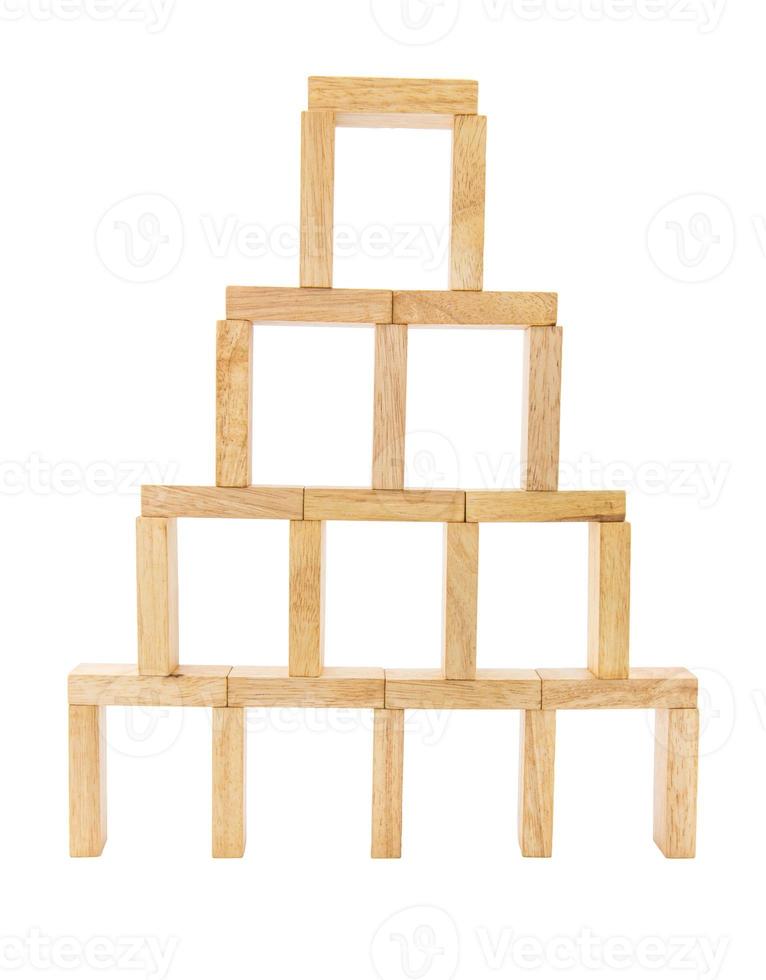 Blocks of wood isolated on white background photo