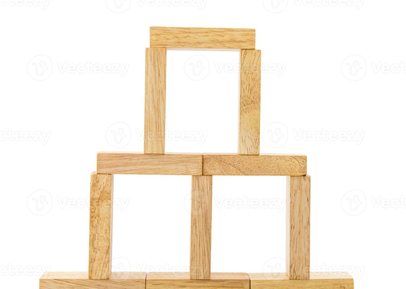 Blocks of wood isolated on white background photo