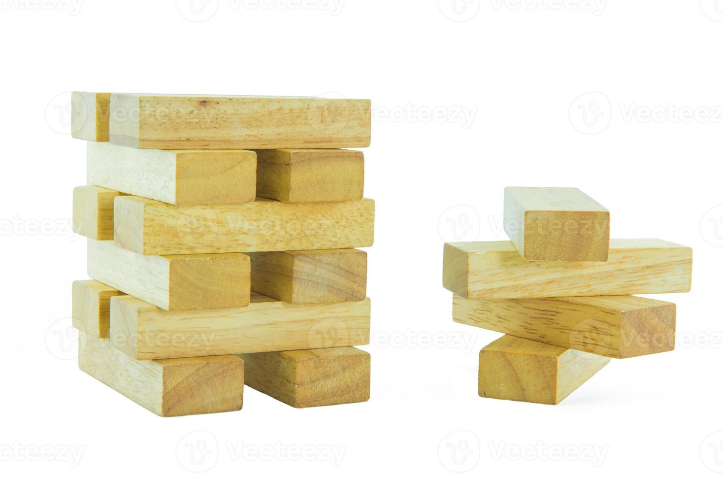 Blocks of wood isolated on white background photo