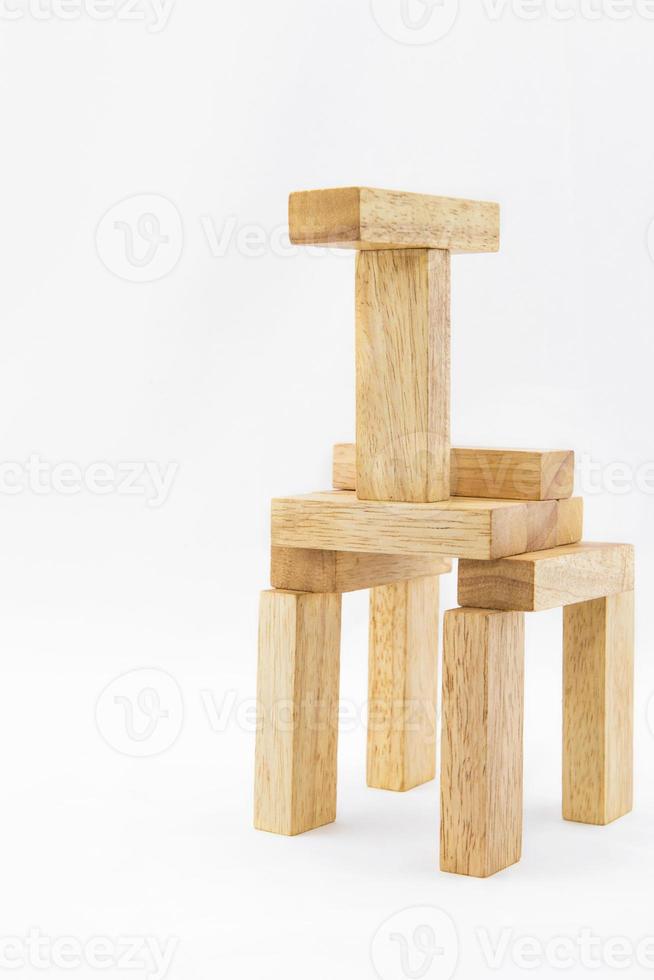 Blocks of wood isolated on white background, animal shape photo