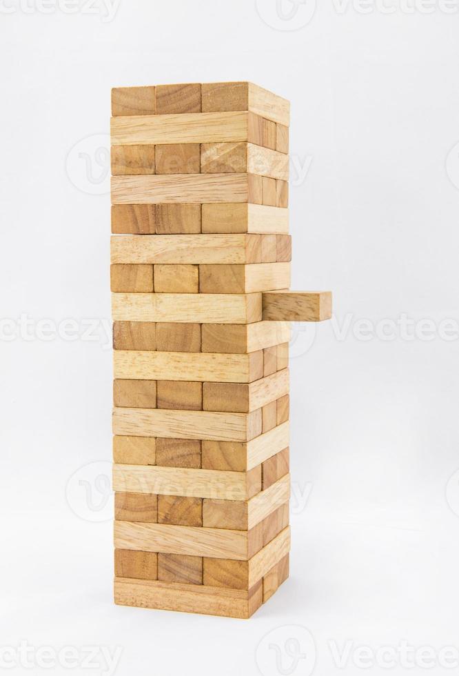 Blocks of wood isolated on white background photo