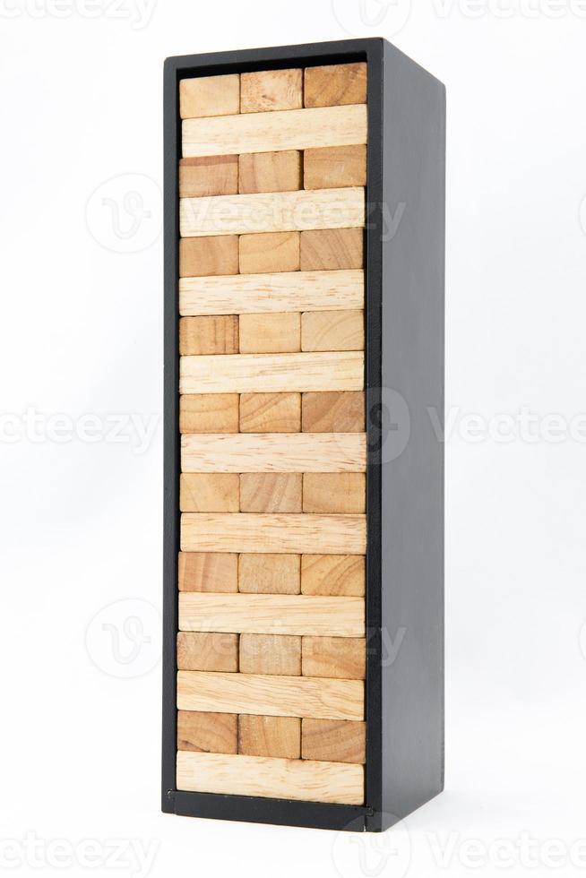 Blocks of wood isolated on white background photo