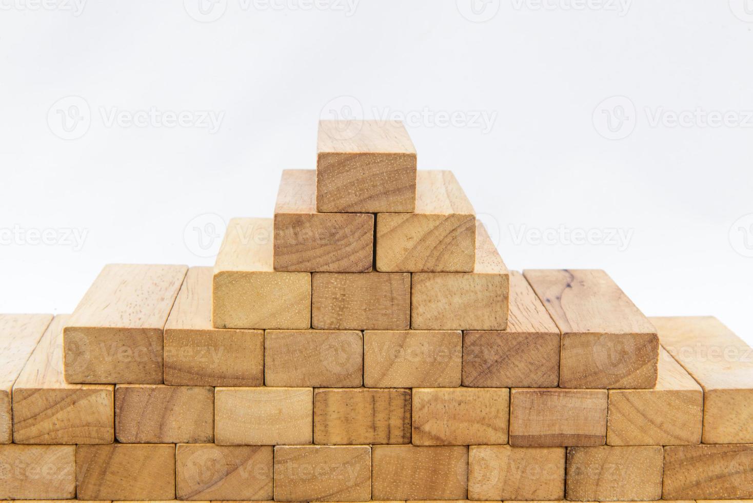 Blocks of wood isolated on white background photo